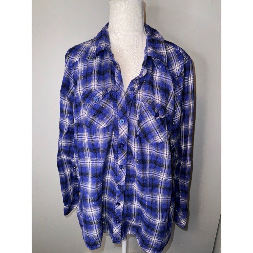 Torrid Women's Button-Up Flannel Top‎ - Picture 2 of 6